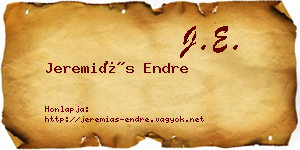 Jeremiás Endre névjegykártya