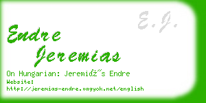 endre jeremias business card